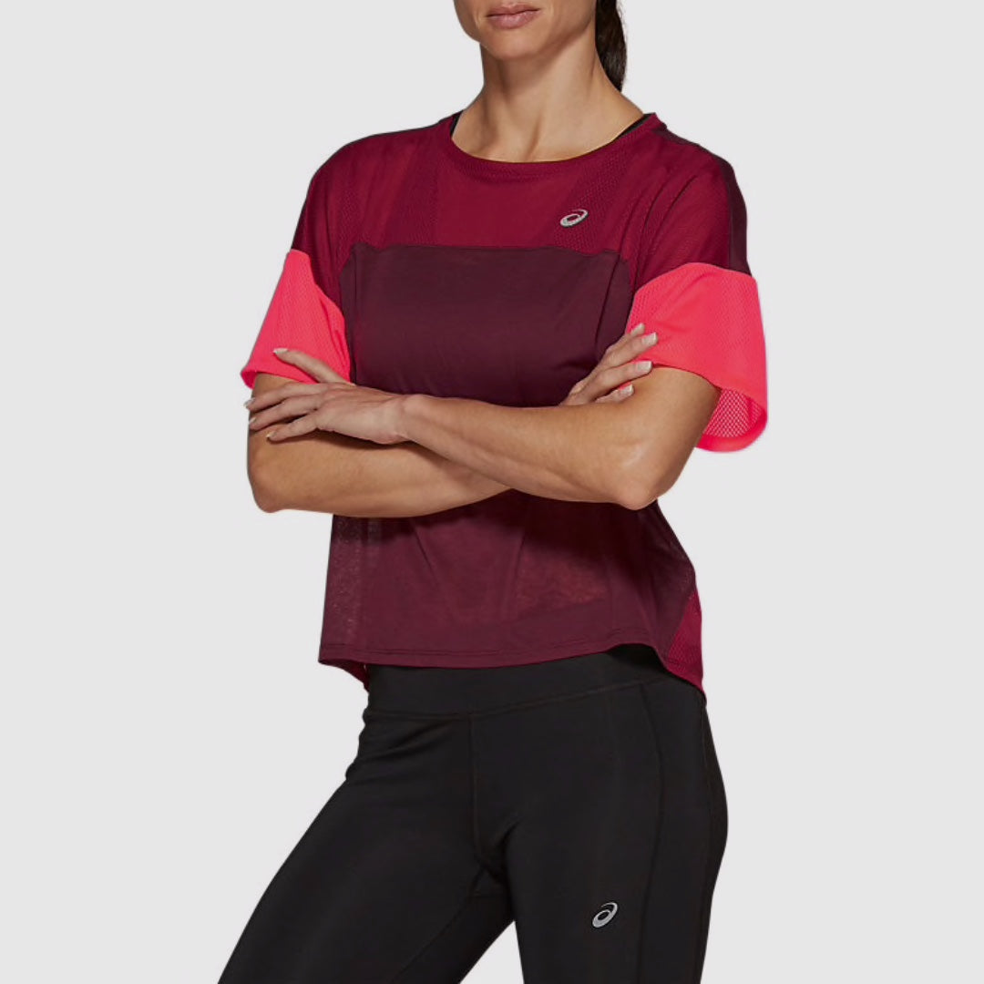 Asics running crop on sale top